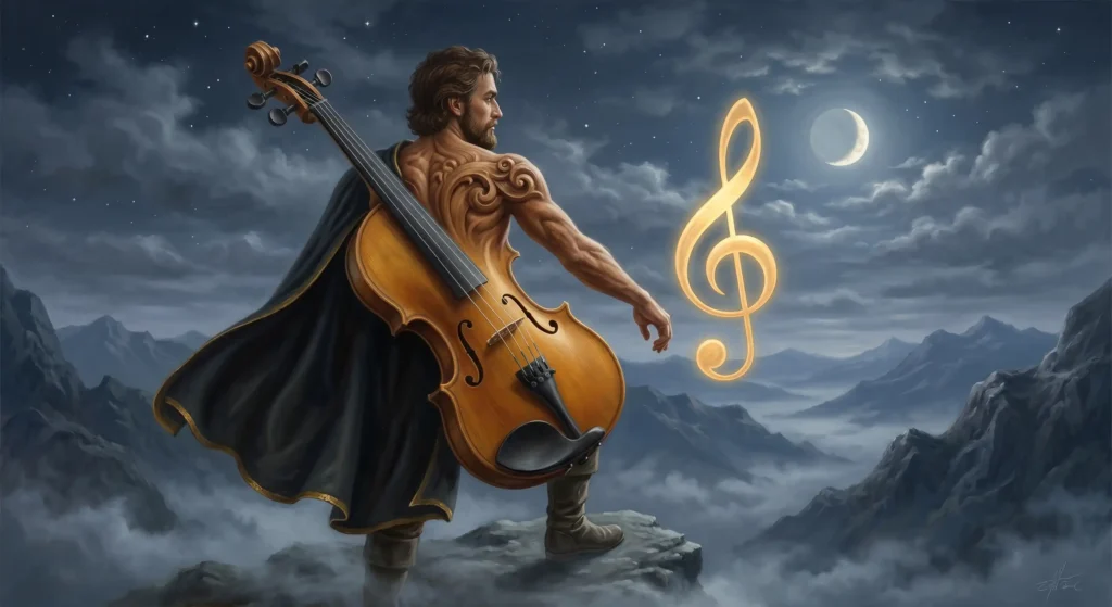 Essere umano come strumento musicale con chiave di violino — Sandro Scalercio